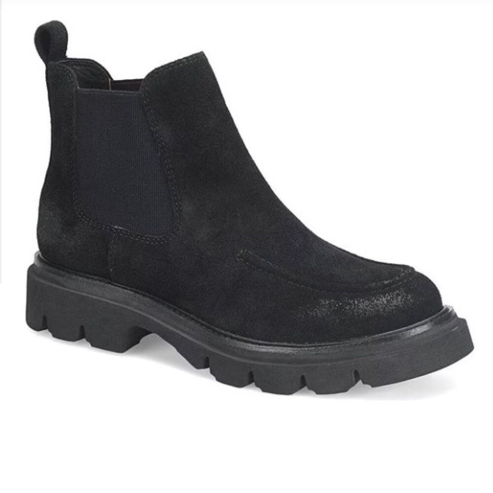 Sofft Samira Boots Women's Size 8M Black Waterproof Suede Lug Sole Ankle Boot